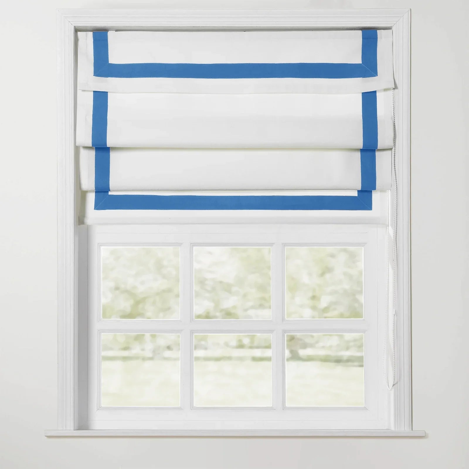 Tyrone Roman Shade with Border Cord Lift SLIDINGCURTAIN