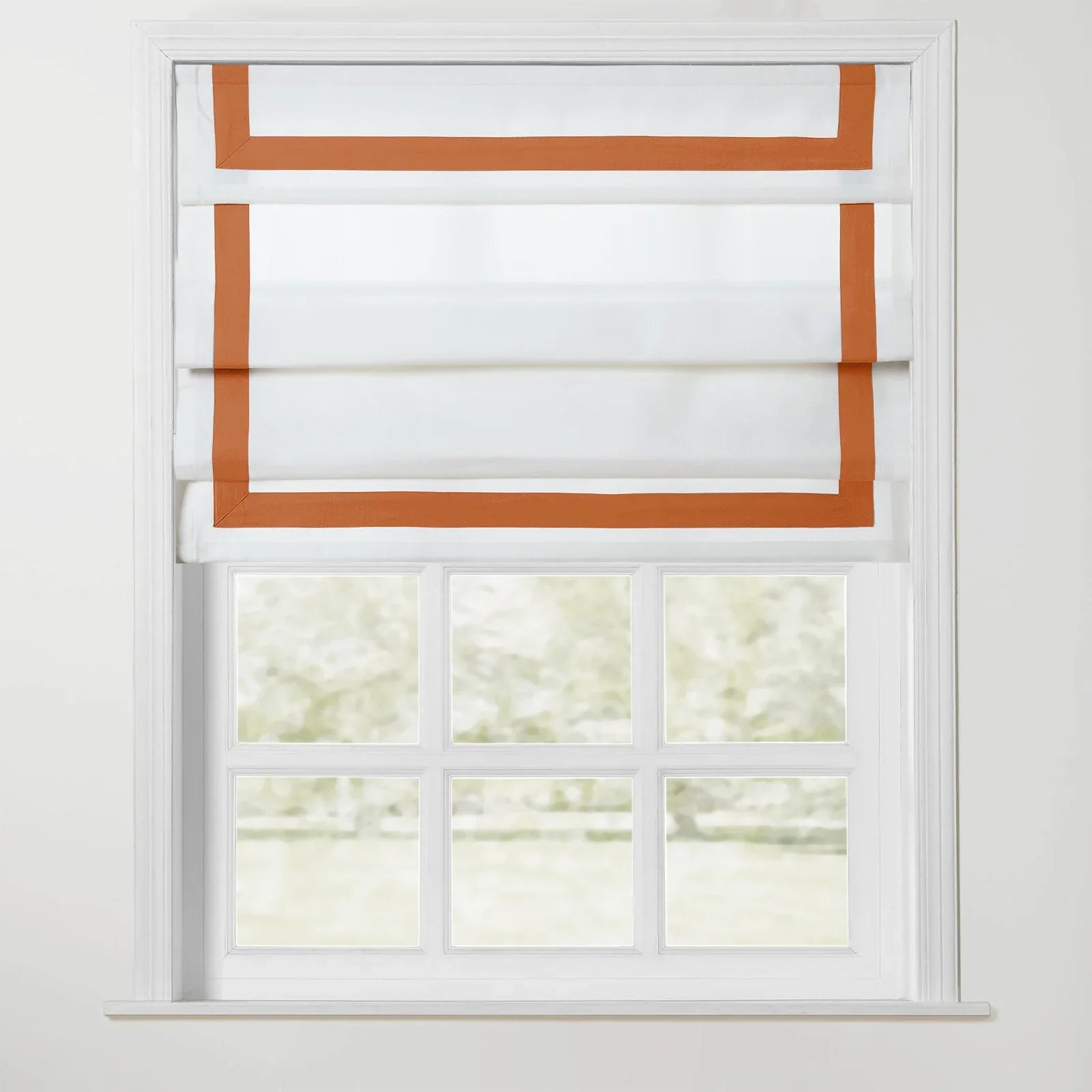 Tyrone Cordless Roman Shade with Border SLIDINGCURTAIN