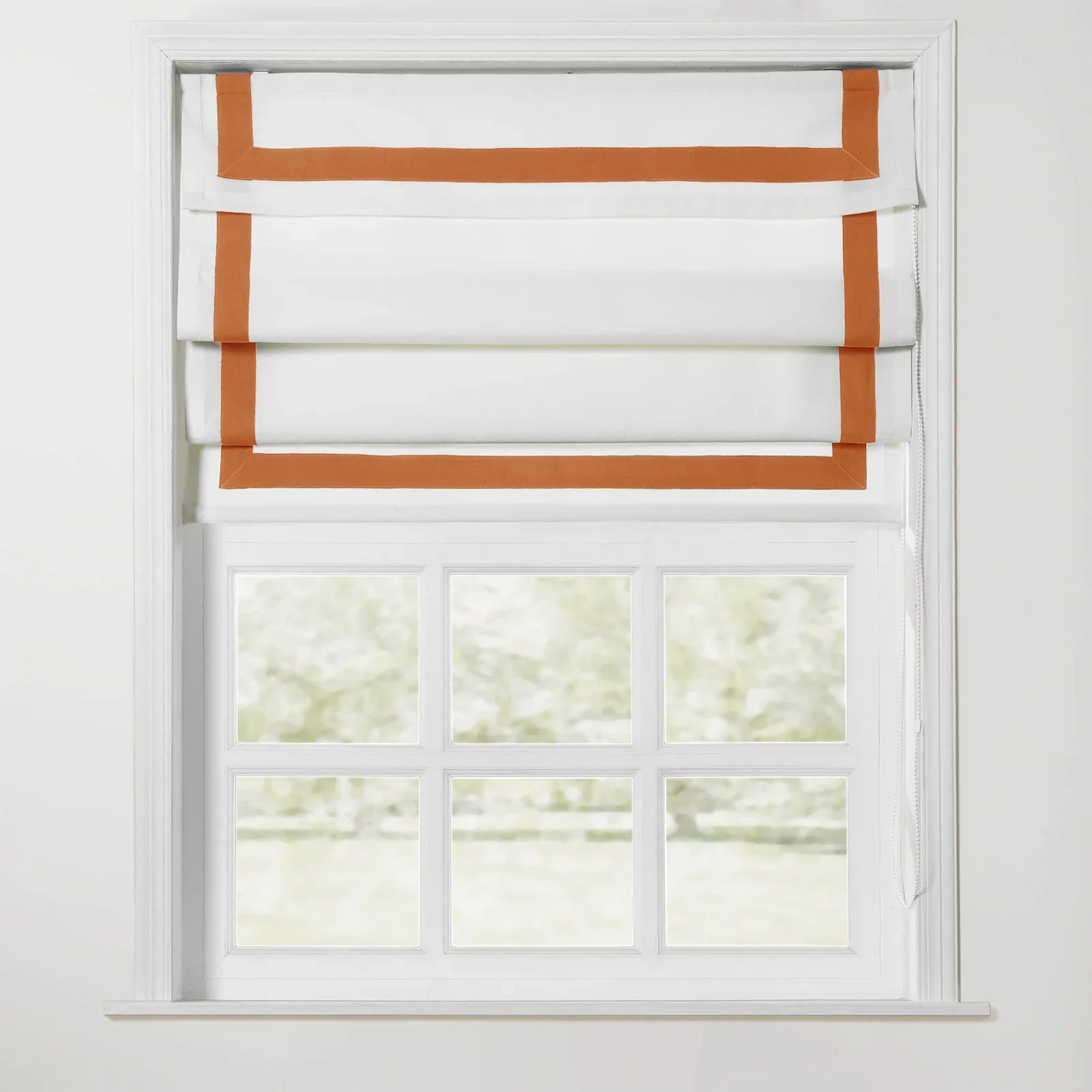 Tyrone Roman Shade with Border Cord Lift SLIDINGCURTAIN