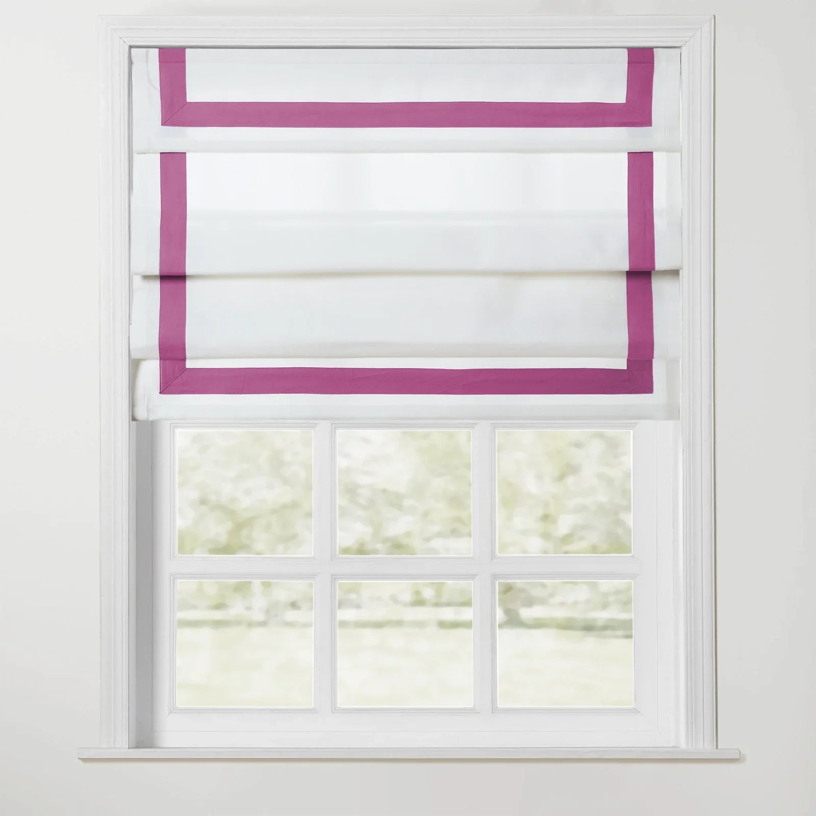 Tyrone Cordless Roman Shade with Border SLIDINGCURTAIN