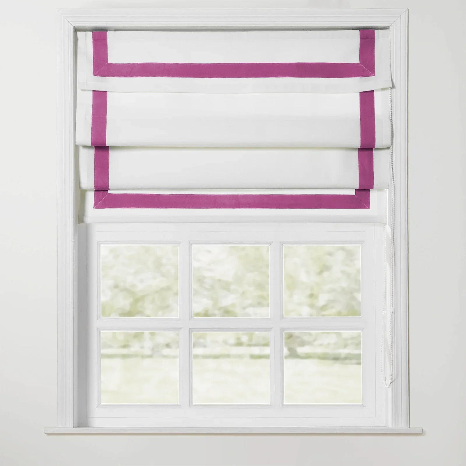 Tyrone Roman Shade with Border Cord Lift SLIDINGCURTAIN