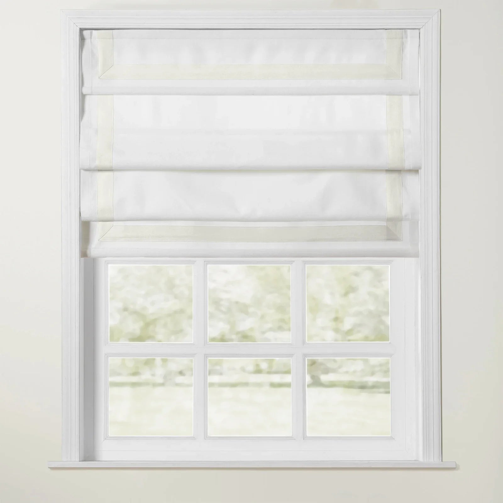 Tyrone Cordless Roman Shade with Border SLIDINGCURTAIN