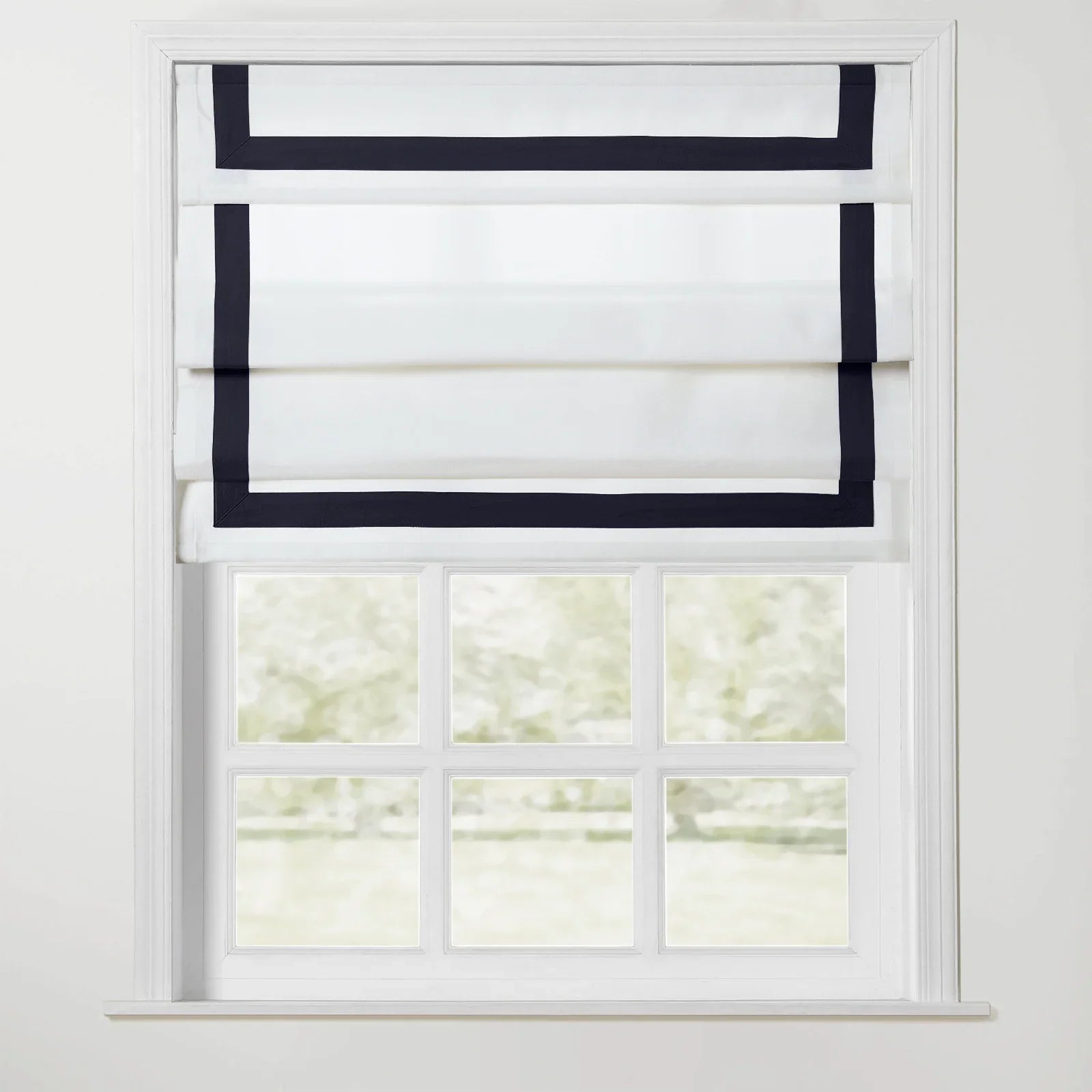 Tyrone Cordless Roman Shade with Border SLIDINGCURTAIN