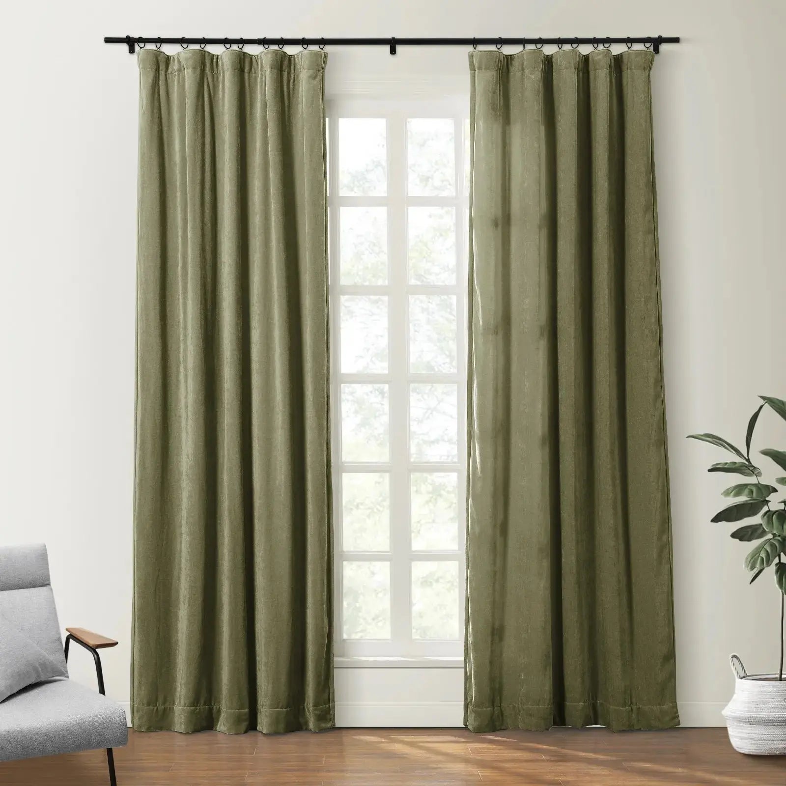 Shayna Worn Velvet Curtain Soft Top SLIDINGCURTAIN