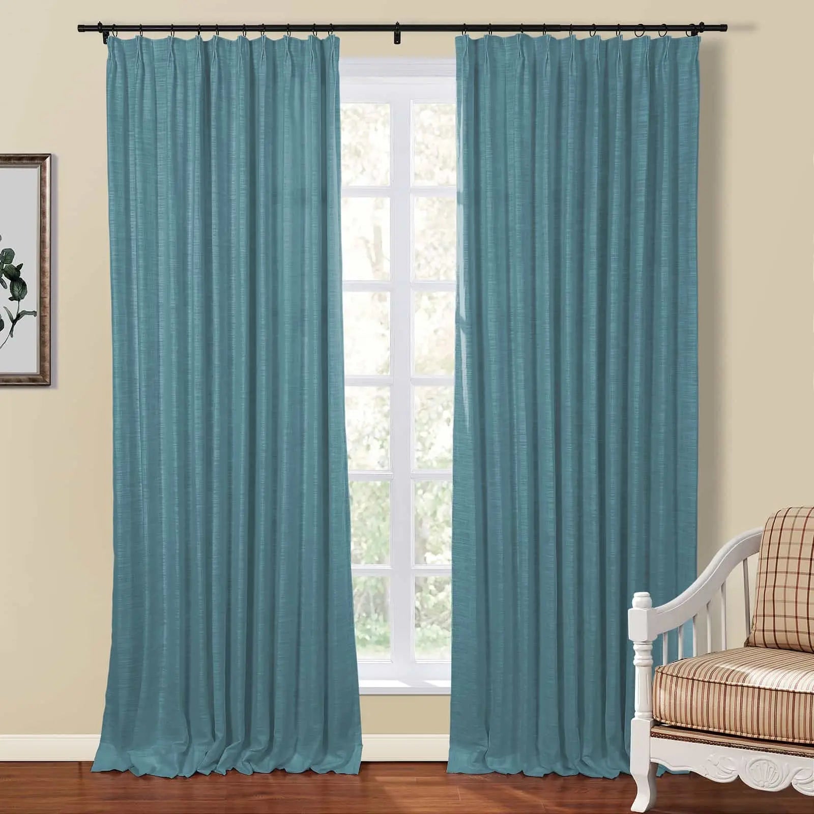 Kyla Linen Drapery Pleated SLIDINGCURTAIN