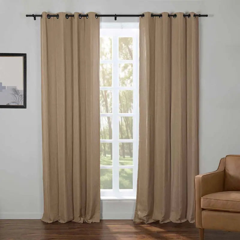 Kyla Lightweight Faux Linen Drapery Grommet SLIDINGCURTAIN