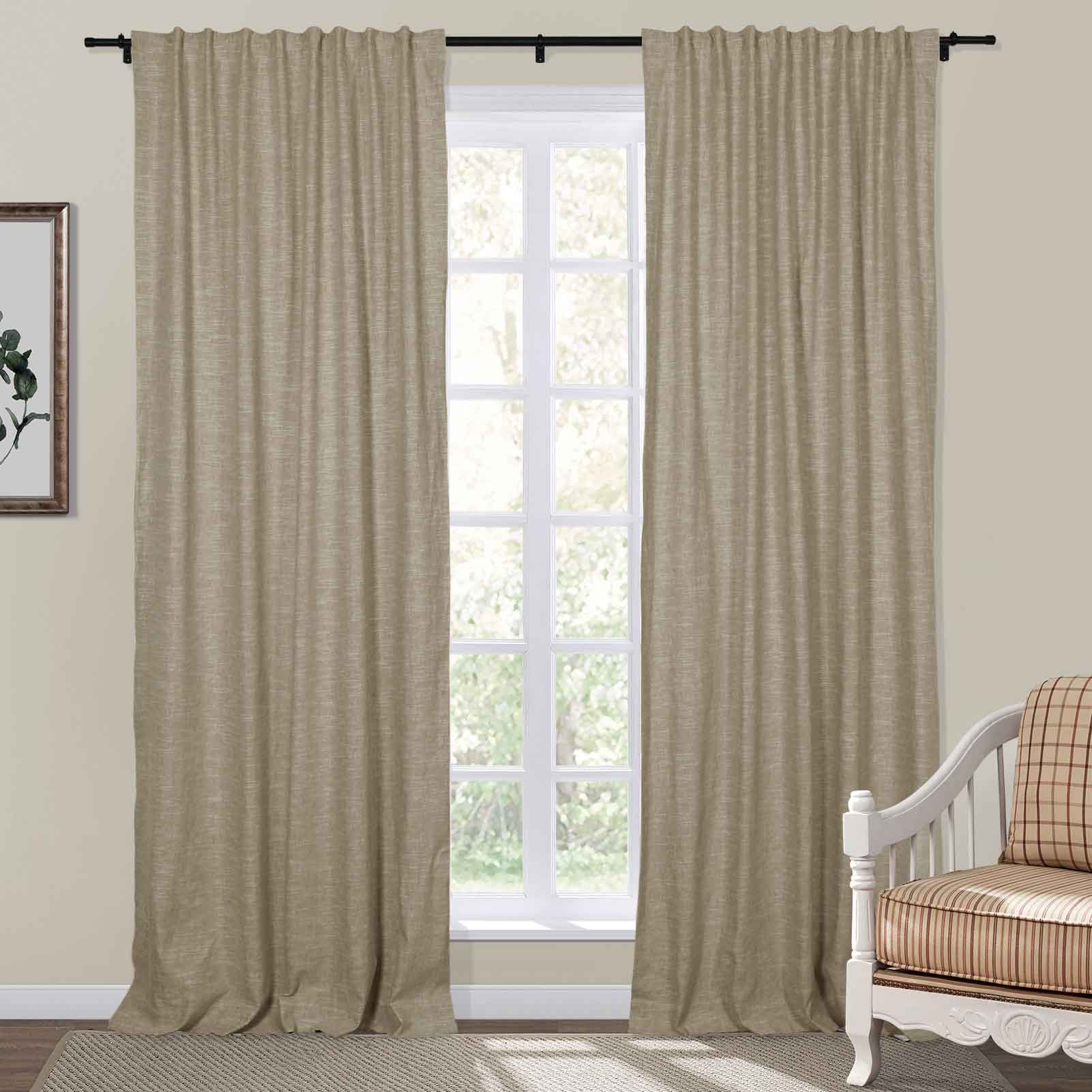 Jawara Luxury Linen Cotton Curtain Soft Top SLIDINGCURTAIN