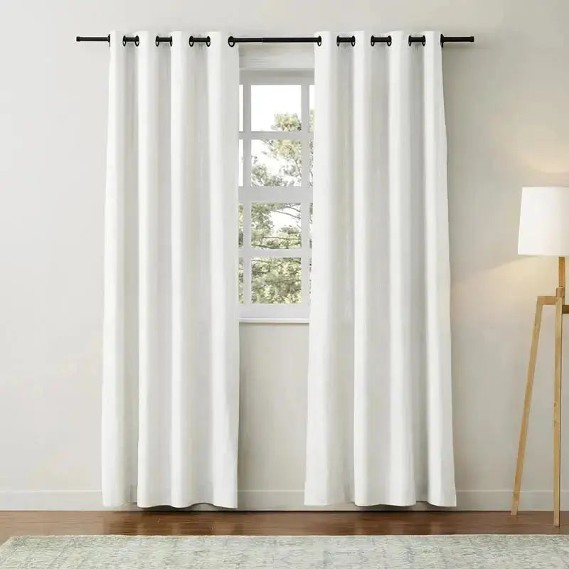 Jawara Linen Cotton Drapery Grommet with Blackout Lining -SLIDINGCURTAIN