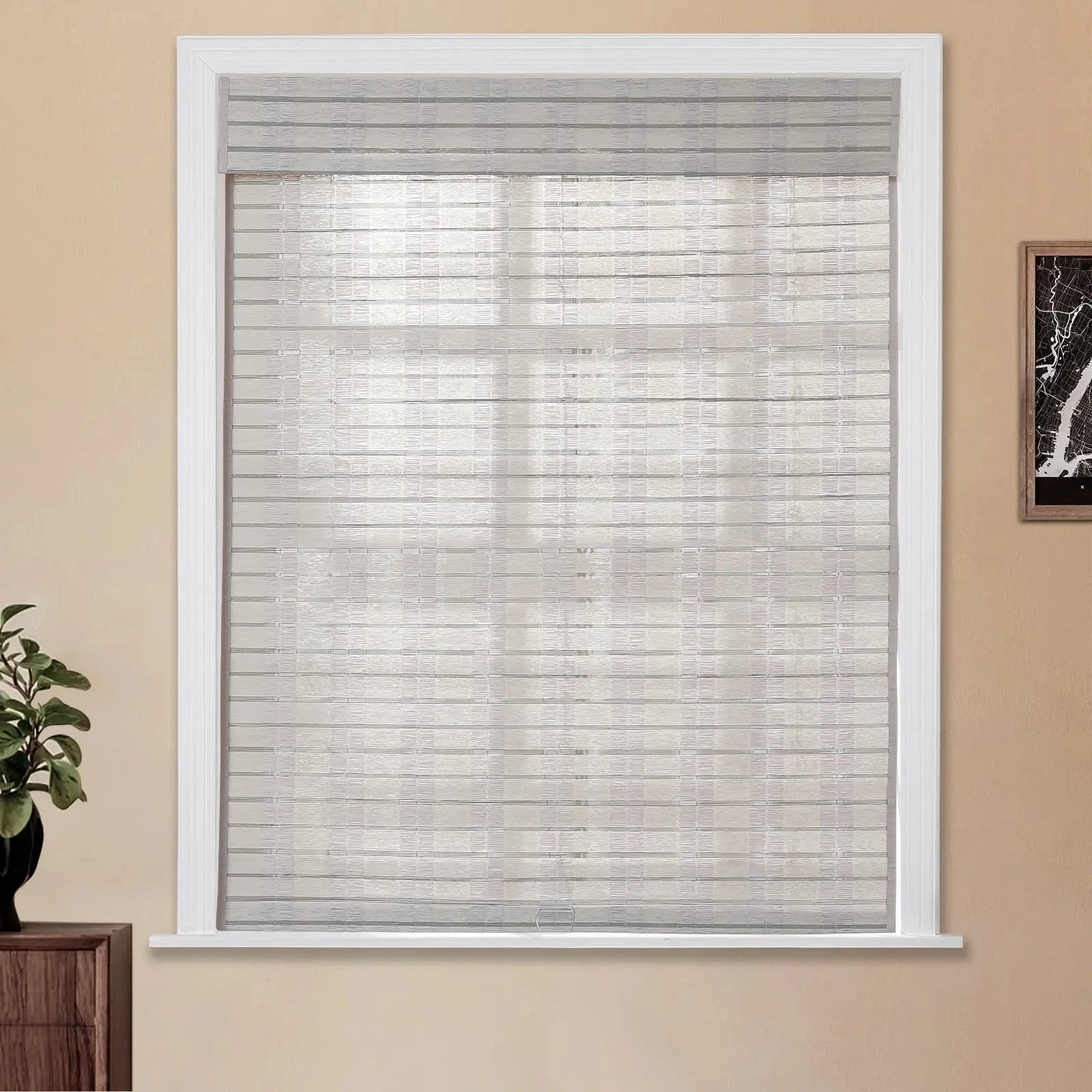 Natural Paper Bamboo Woven Shade - Dove Grey