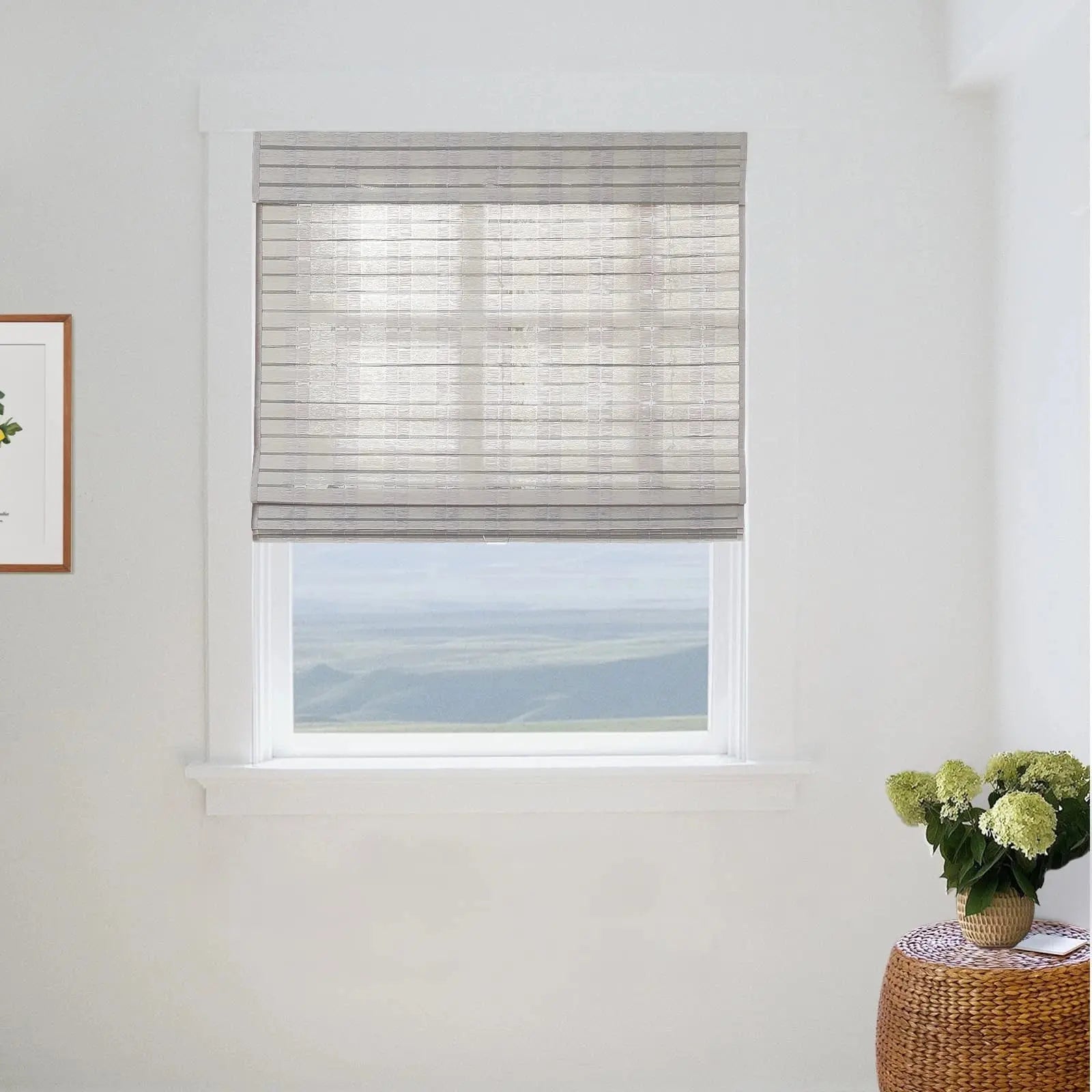 Natural Paper Bamboo Woven Shade - Dove Grey