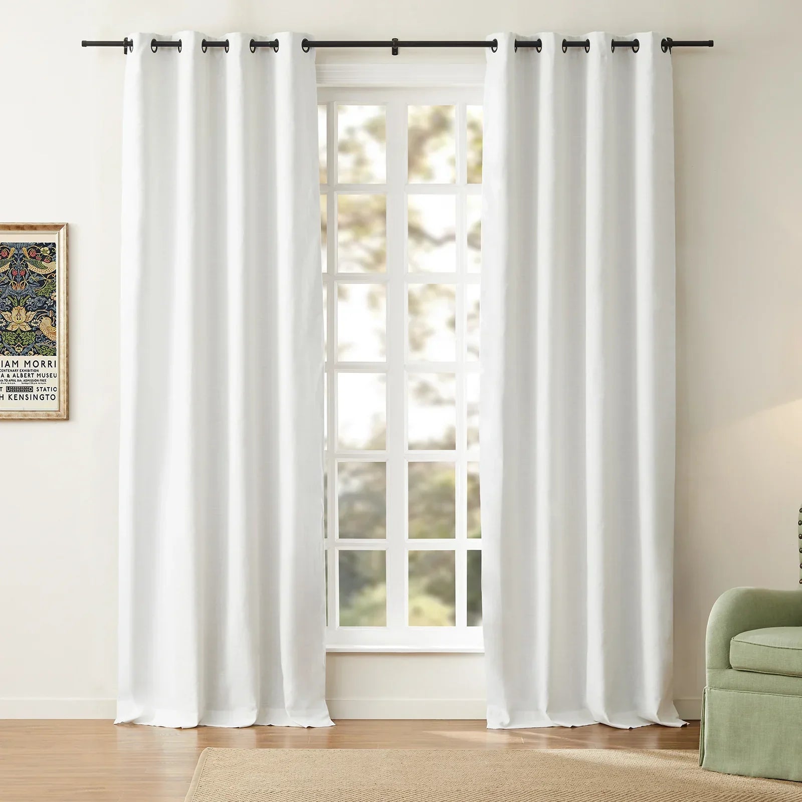 Draperfect Linen Cotton Drapery Grommet with Blackout Lining SLIDINGCURTAIN