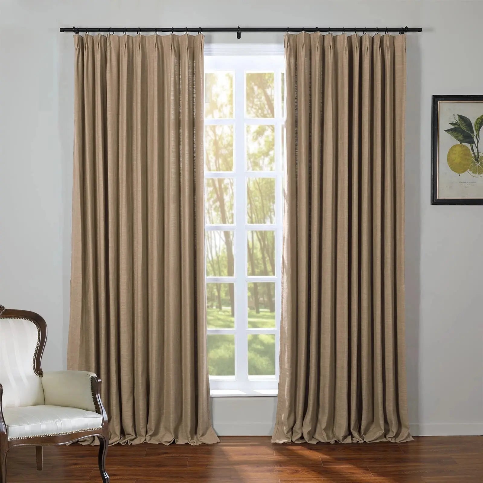 Kyla Linen Drapery Pleated SLIDINGCURTAIN