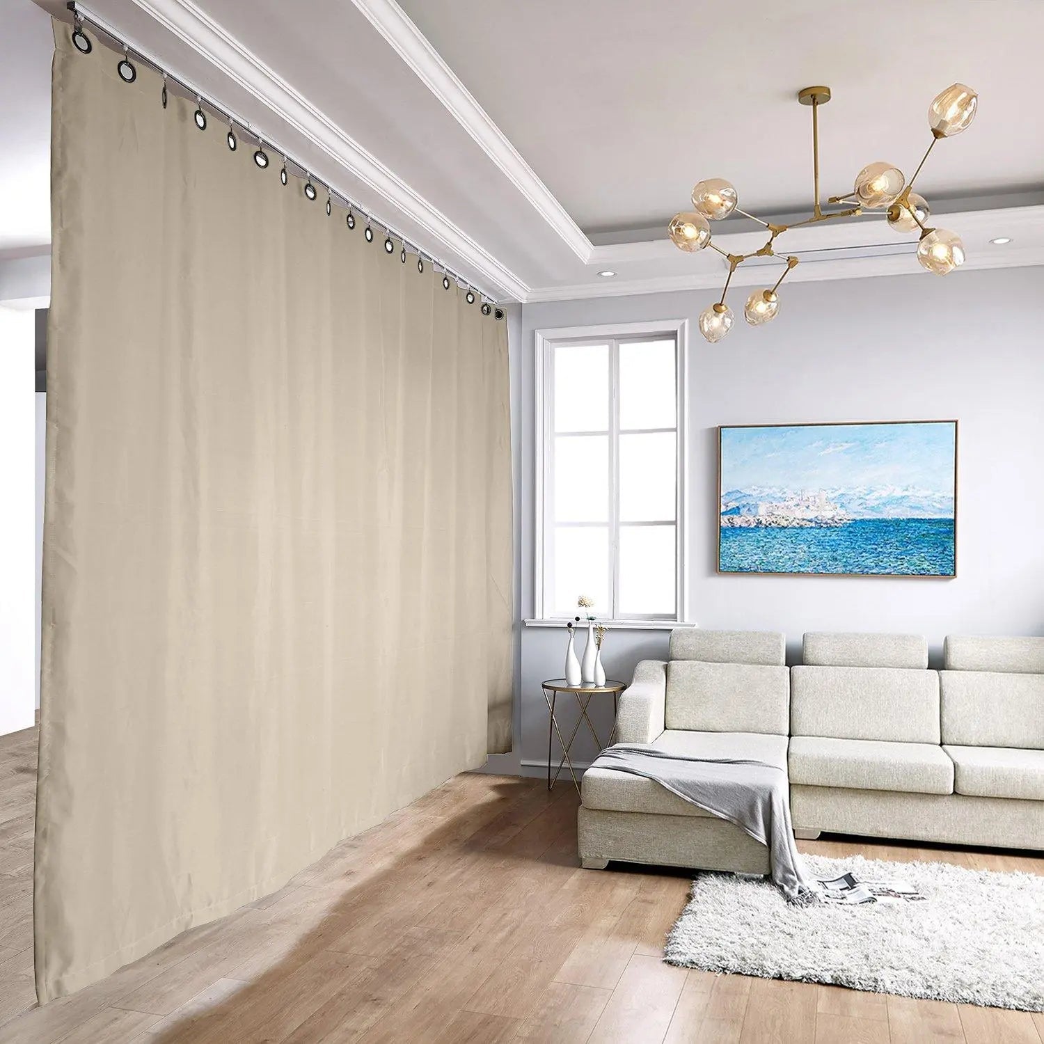 Room Divider Blackout Curtain with Ceiling Track Kit