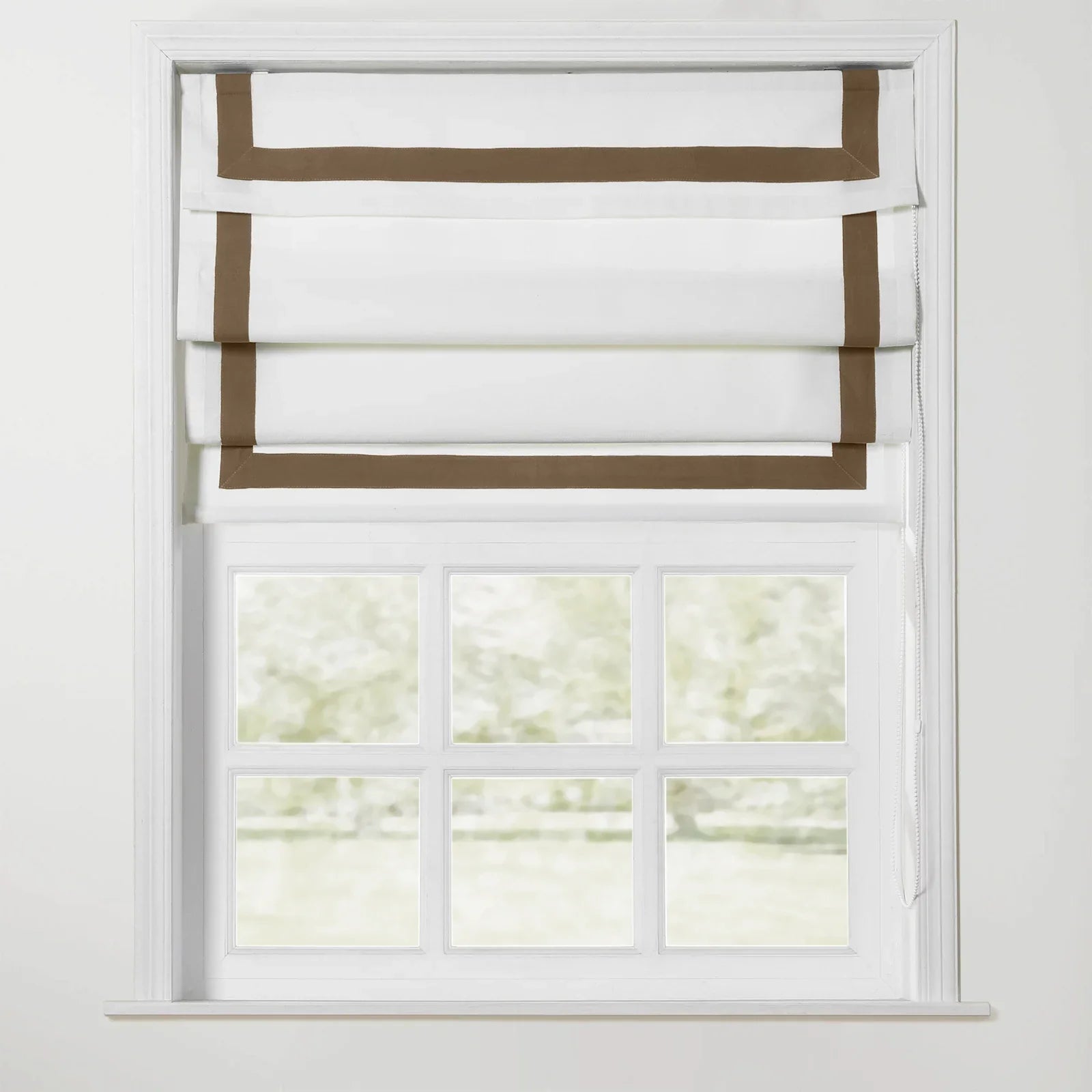 Tyrone Roman Shade with Border Cord Lift SLIDINGCURTAIN