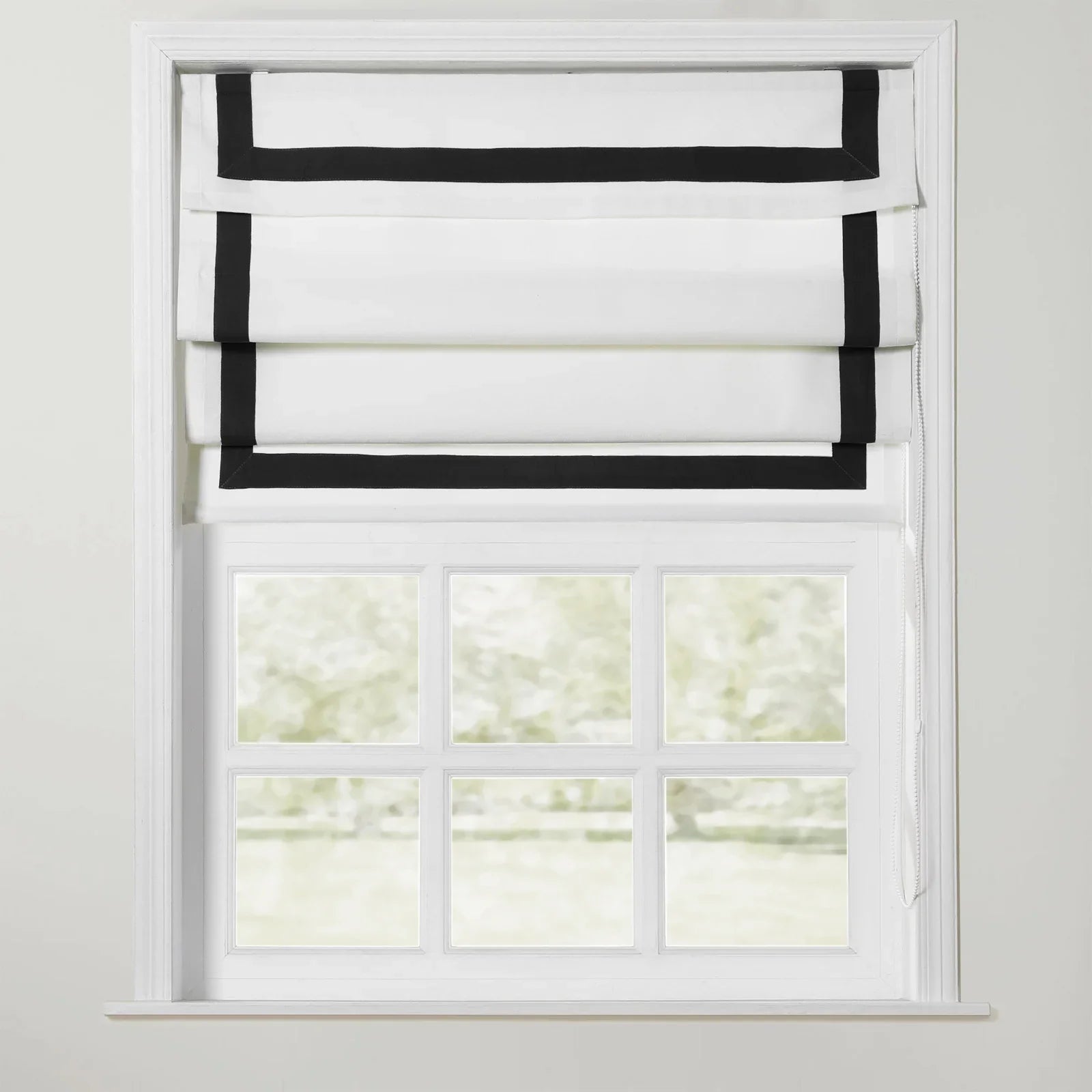 Tyrone Roman Shade with Border Cord Lift SLIDINGCURTAIN