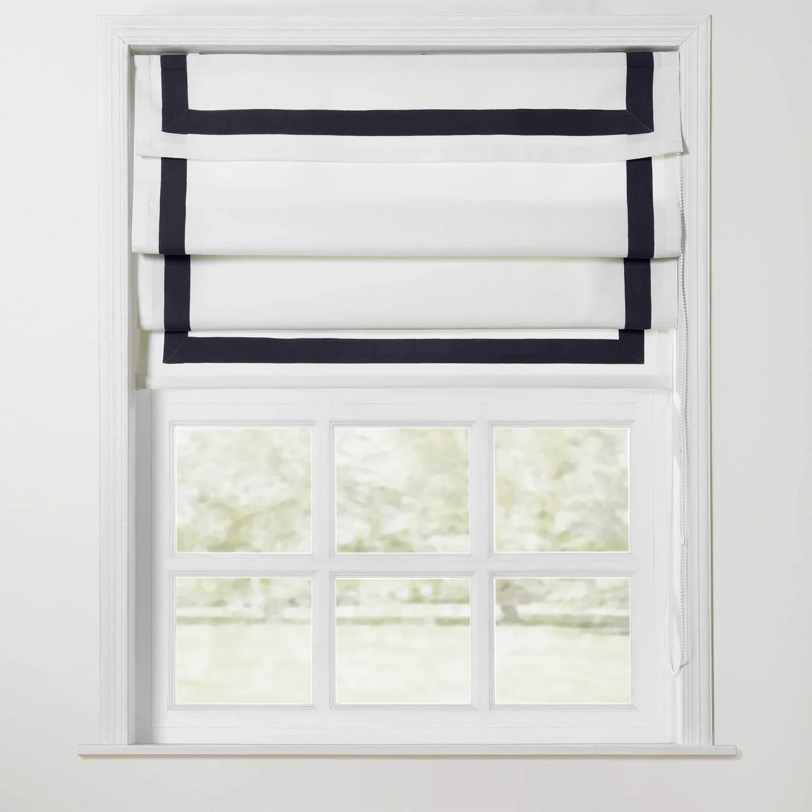 Tyrone Roman Shade with Border Cord Lift SLIDINGCURTAIN