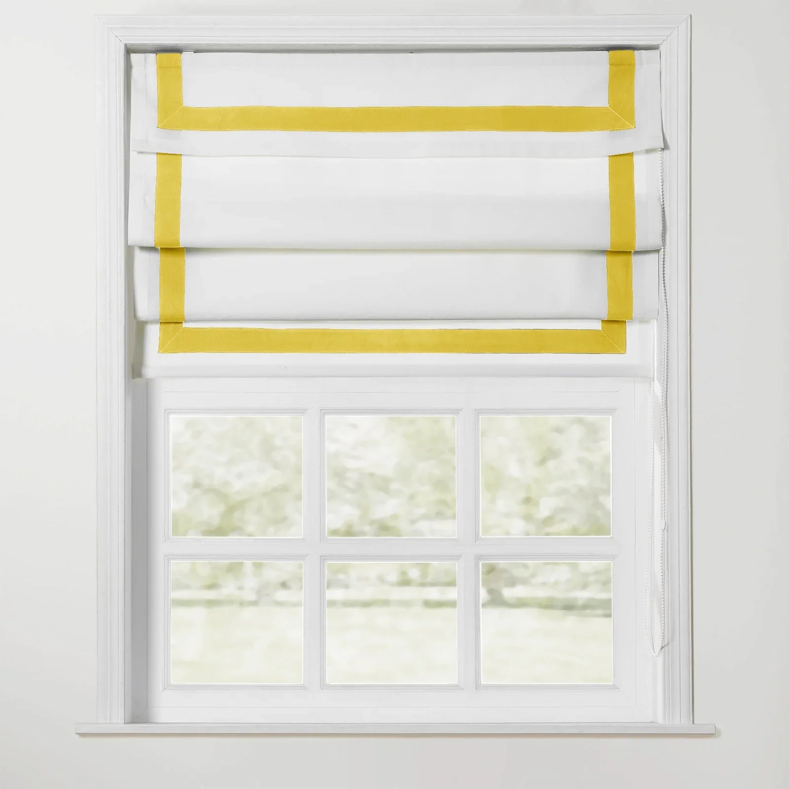 Tyrone Roman Shade with Border Cord Lift SLIDINGCURTAIN