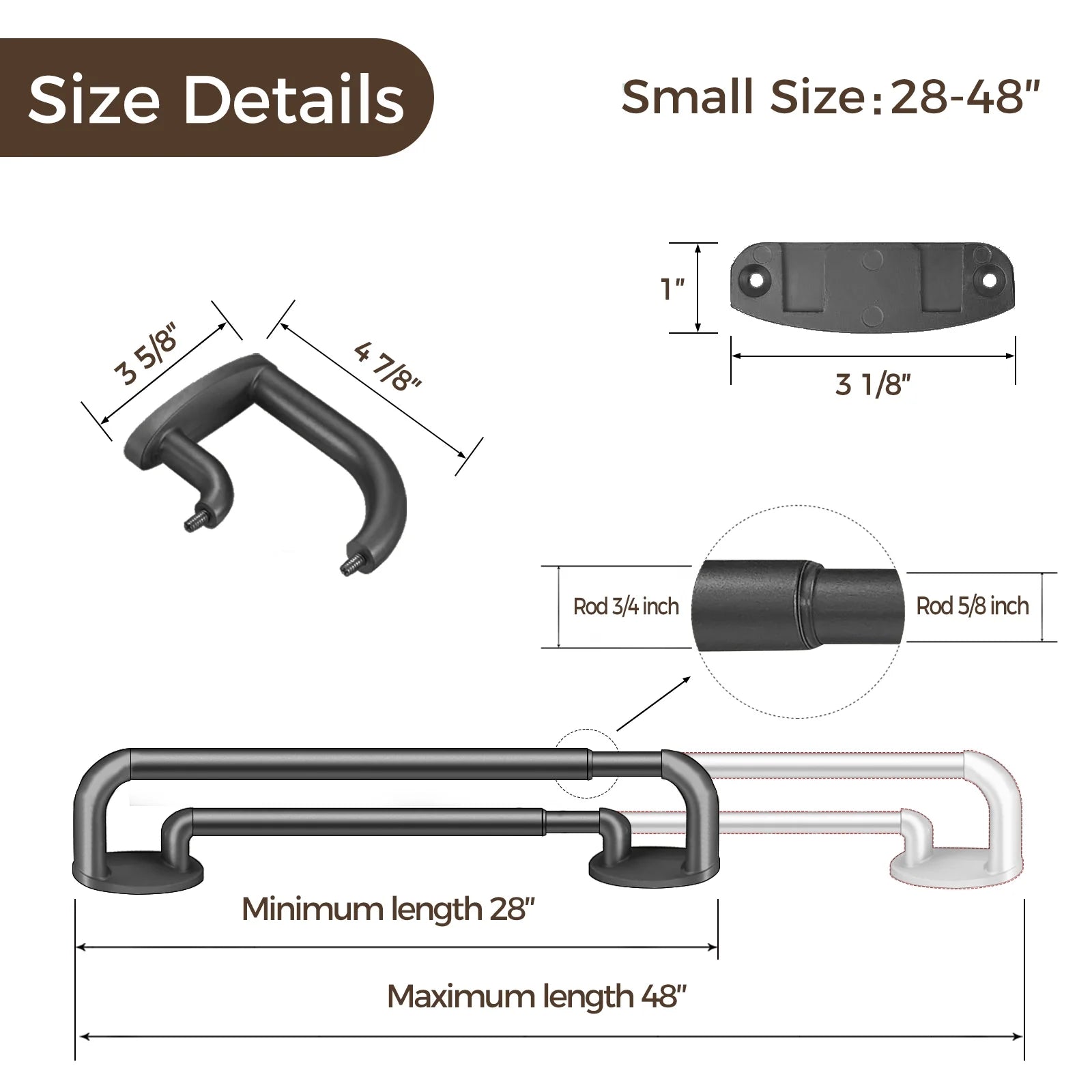 Jaylon Adjustable Double Curtain Rod with Rings