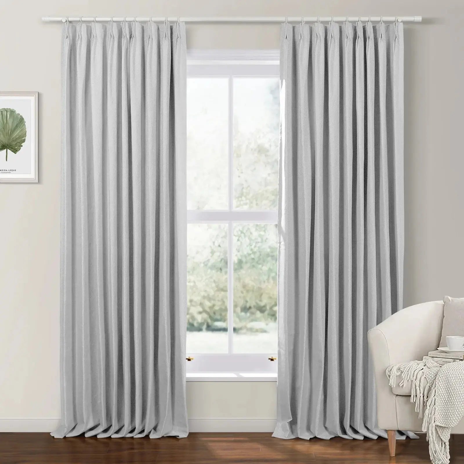 Mayra Faux Linen Blackout Drapery Pinch Pleat SLIDINGCURTAIN