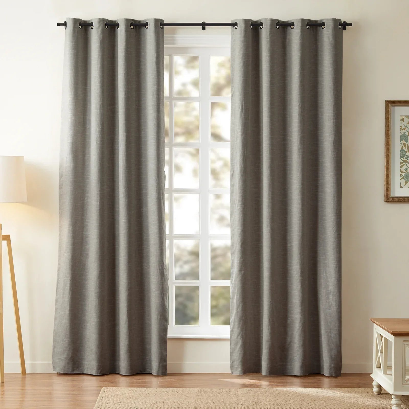 Draperfect Linen Cotton Drapery Grommet with Blackout Lining SLIDINGCURTAIN