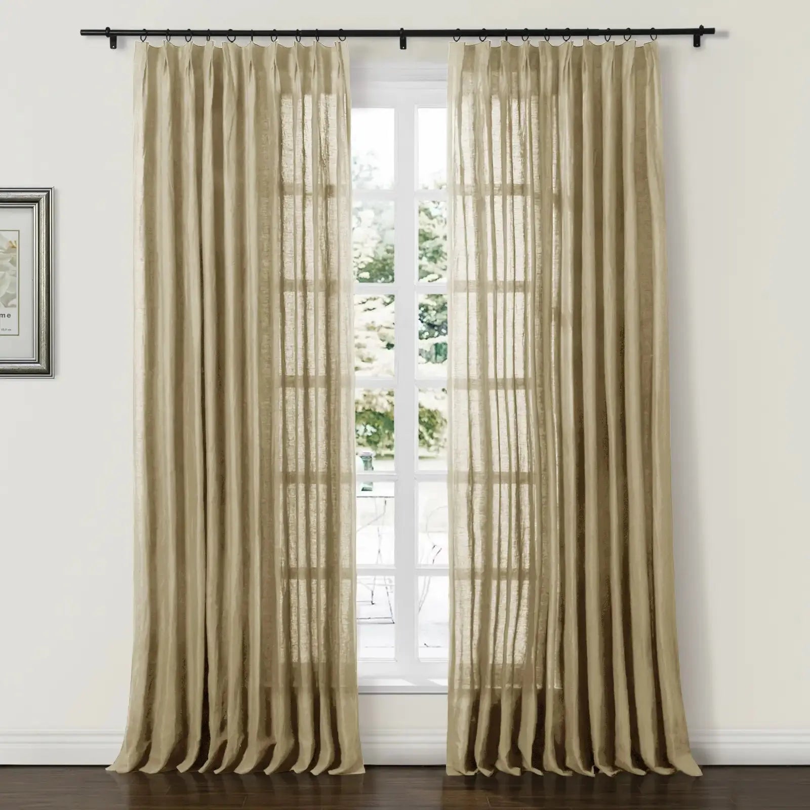 Doris 100% Linen Curtain Pleated SLIDINGCURTAIN