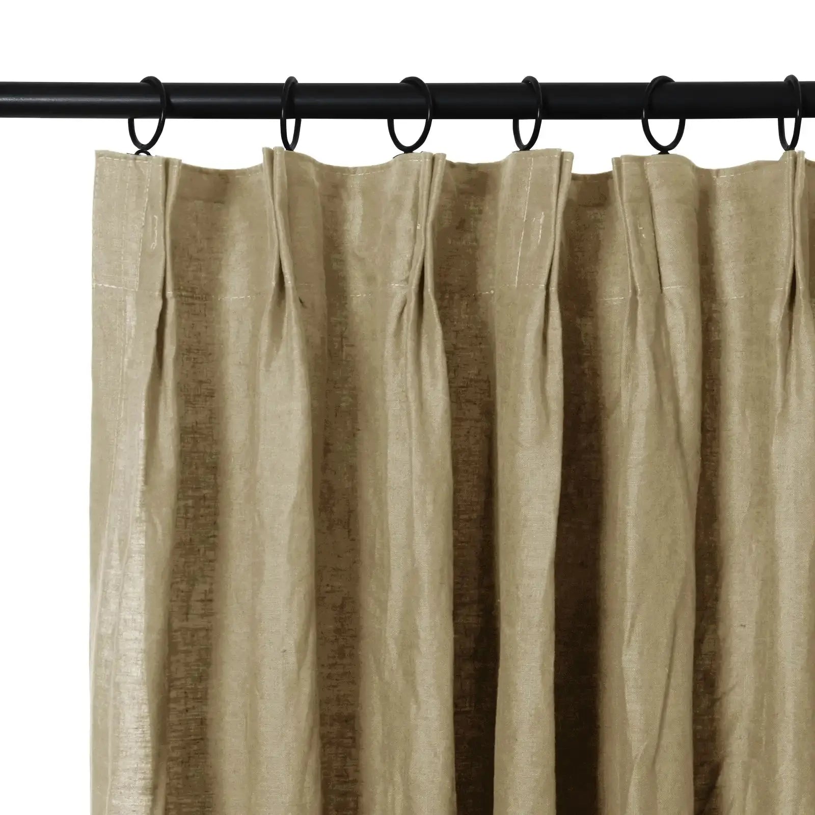 Doris 100% Linen Curtain Pleated