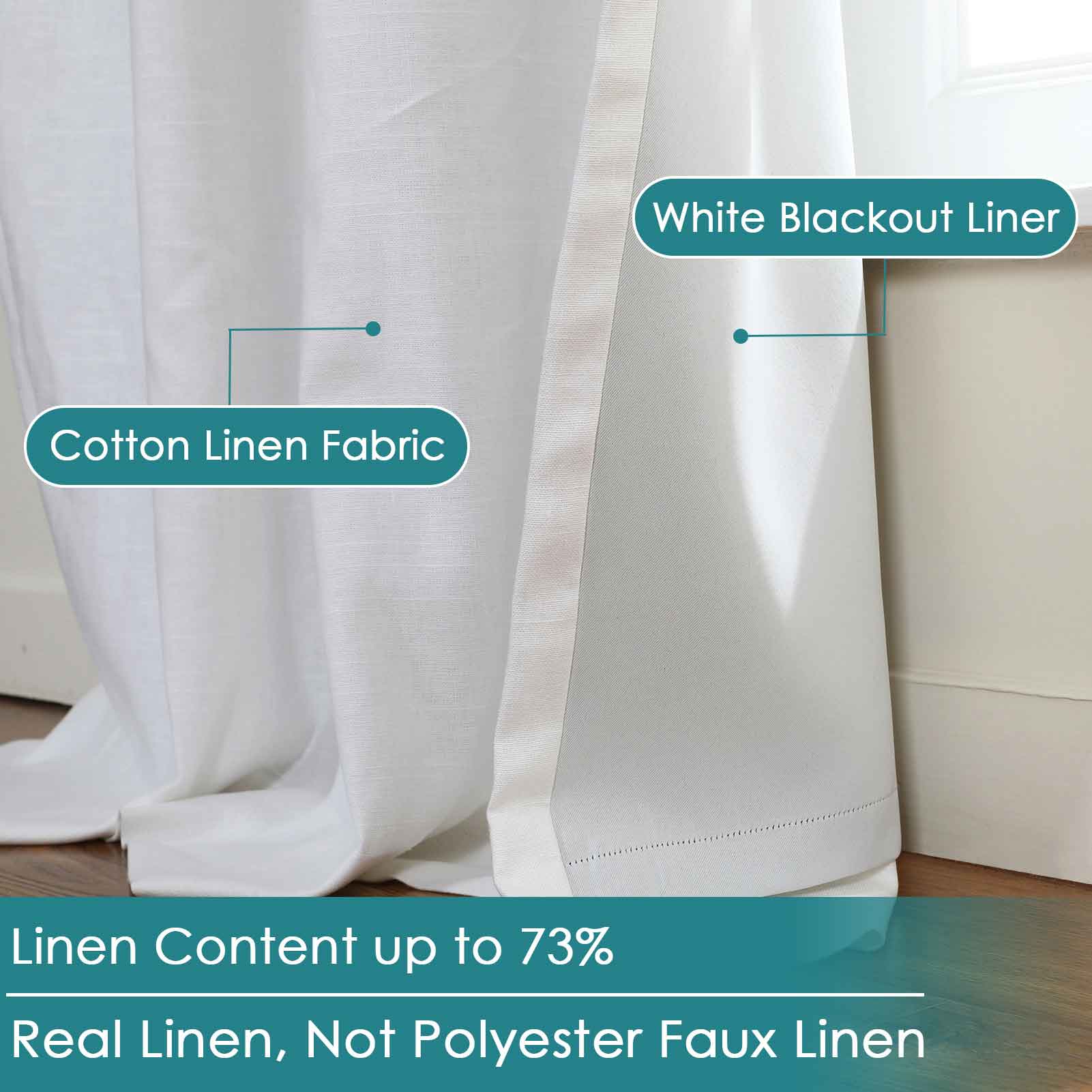 Jawara Luxury Linen Cotton Curtain Soft Top