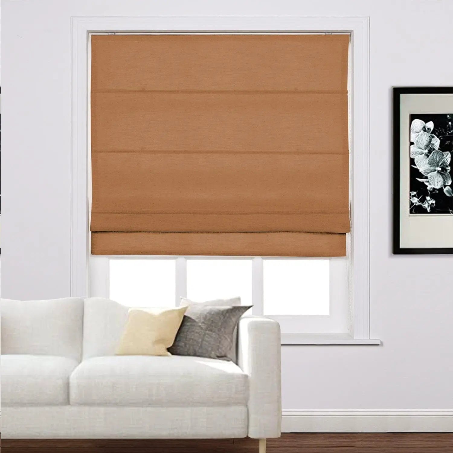 Liz Linen Roman Shades for Windows Cord Lift