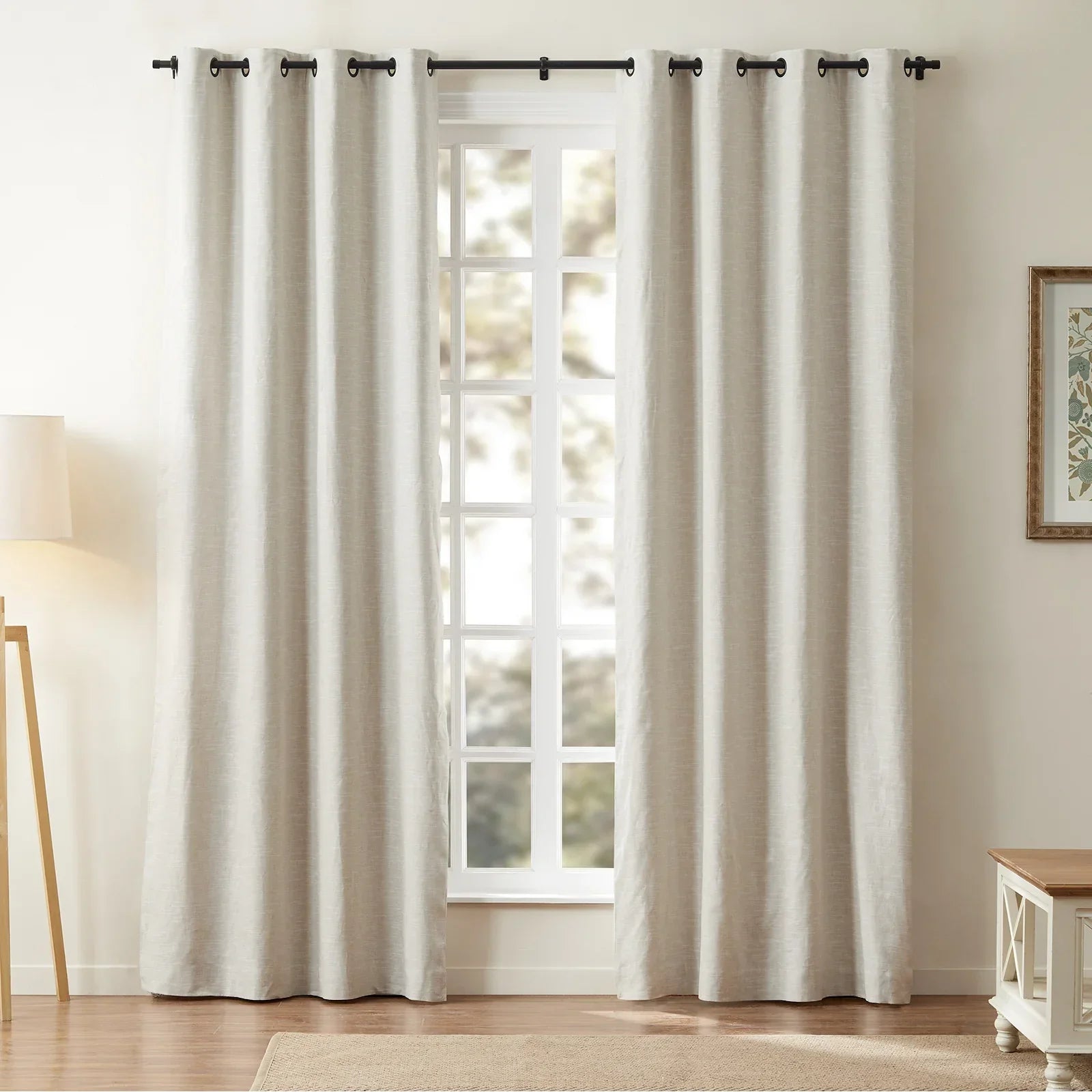 Draperfect Linen Cotton Drapery Grommet with Blackout Lining SLIDINGCURTAIN