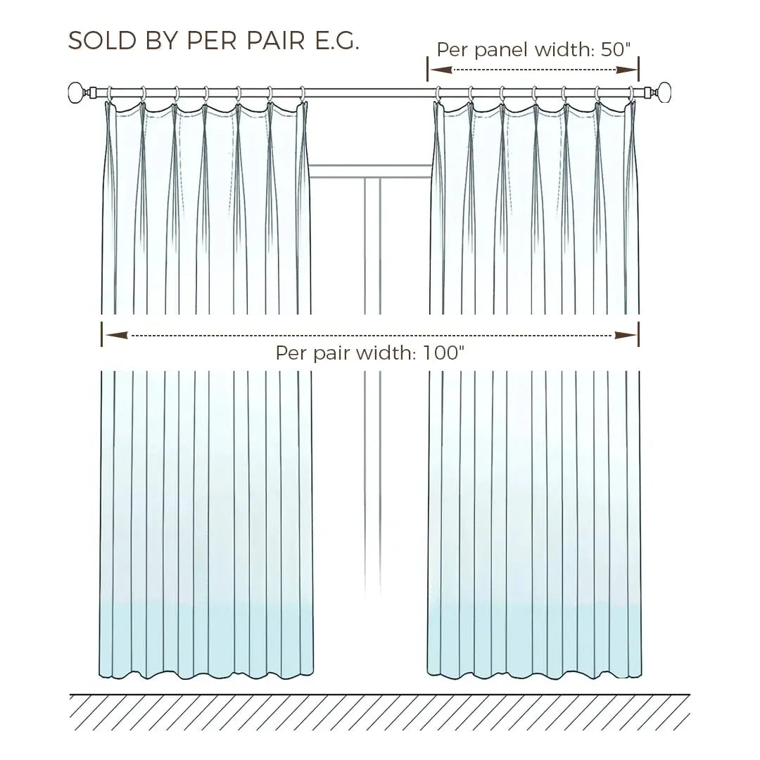 Jawara Luxury Linen Cotton Curtains with Border Trim (Sold per Pair)