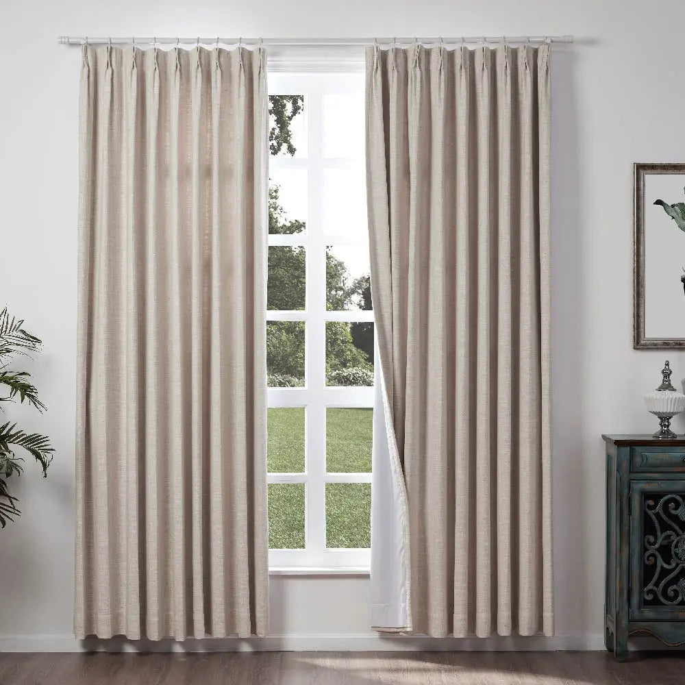 Liz Linen Extra Wide Curtains Pleated