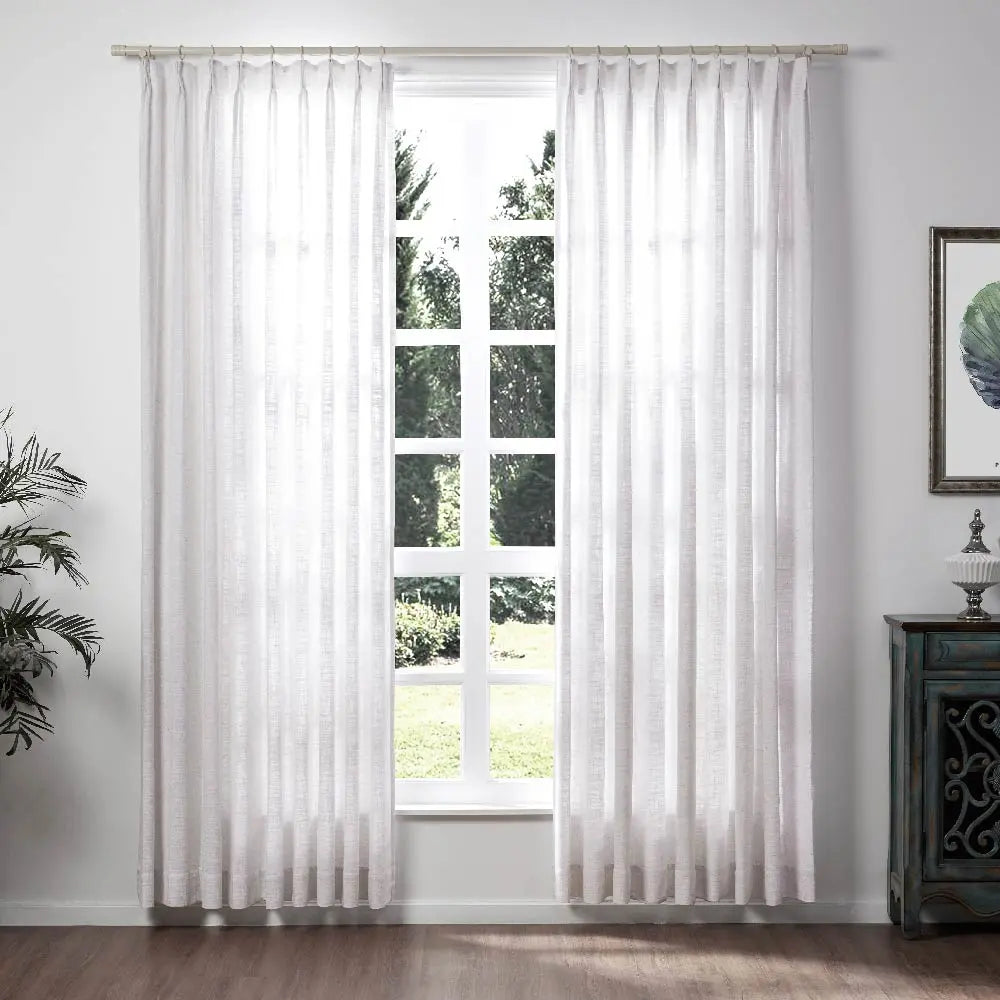 Liz Linen Extra Long Curtains Pleated