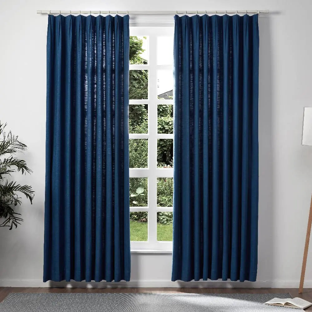 Liz Linen Extra Wide Curtains Pleated