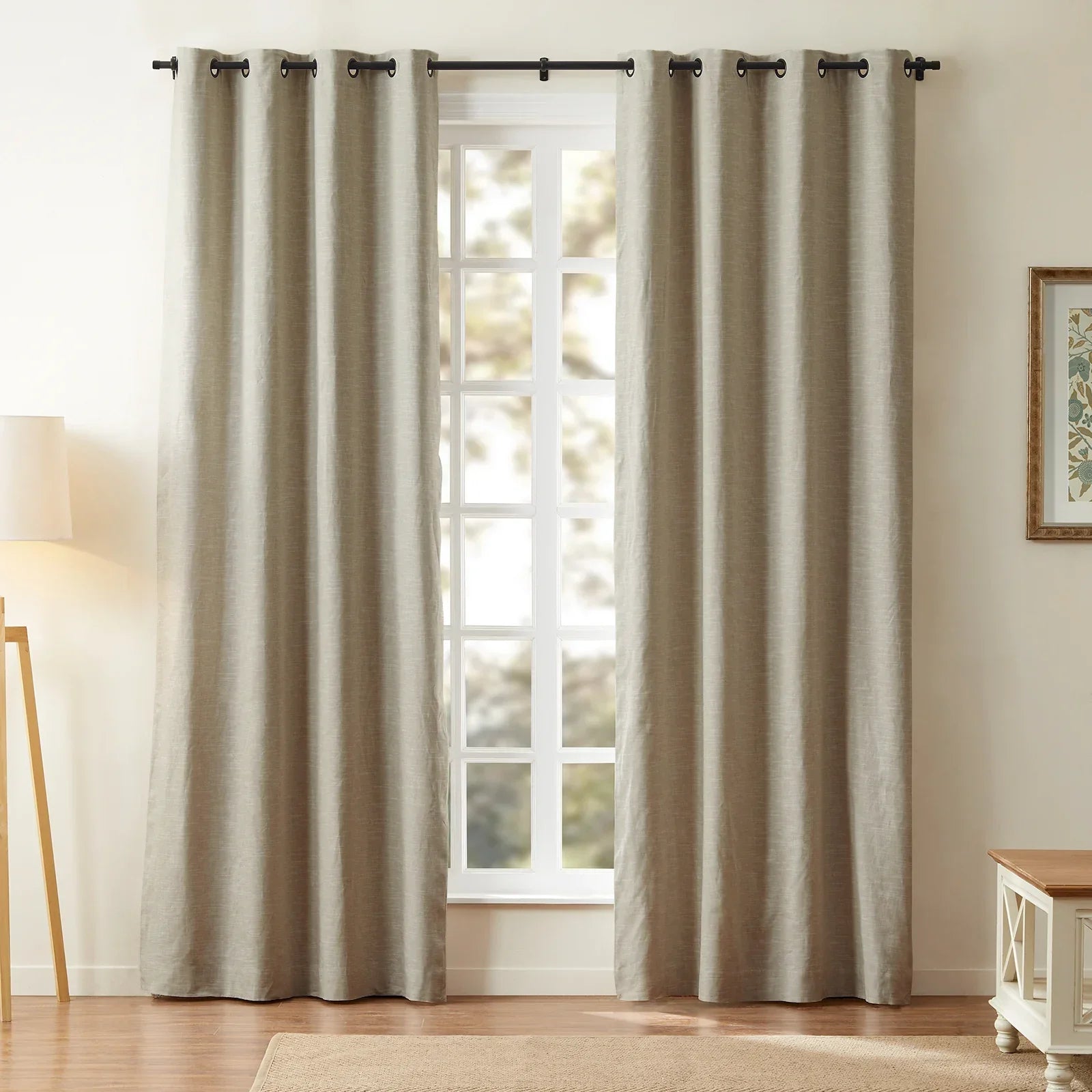 Draperfect Linen Cotton Drapery Grommet with Blackout Lining SLIDINGCURTAIN