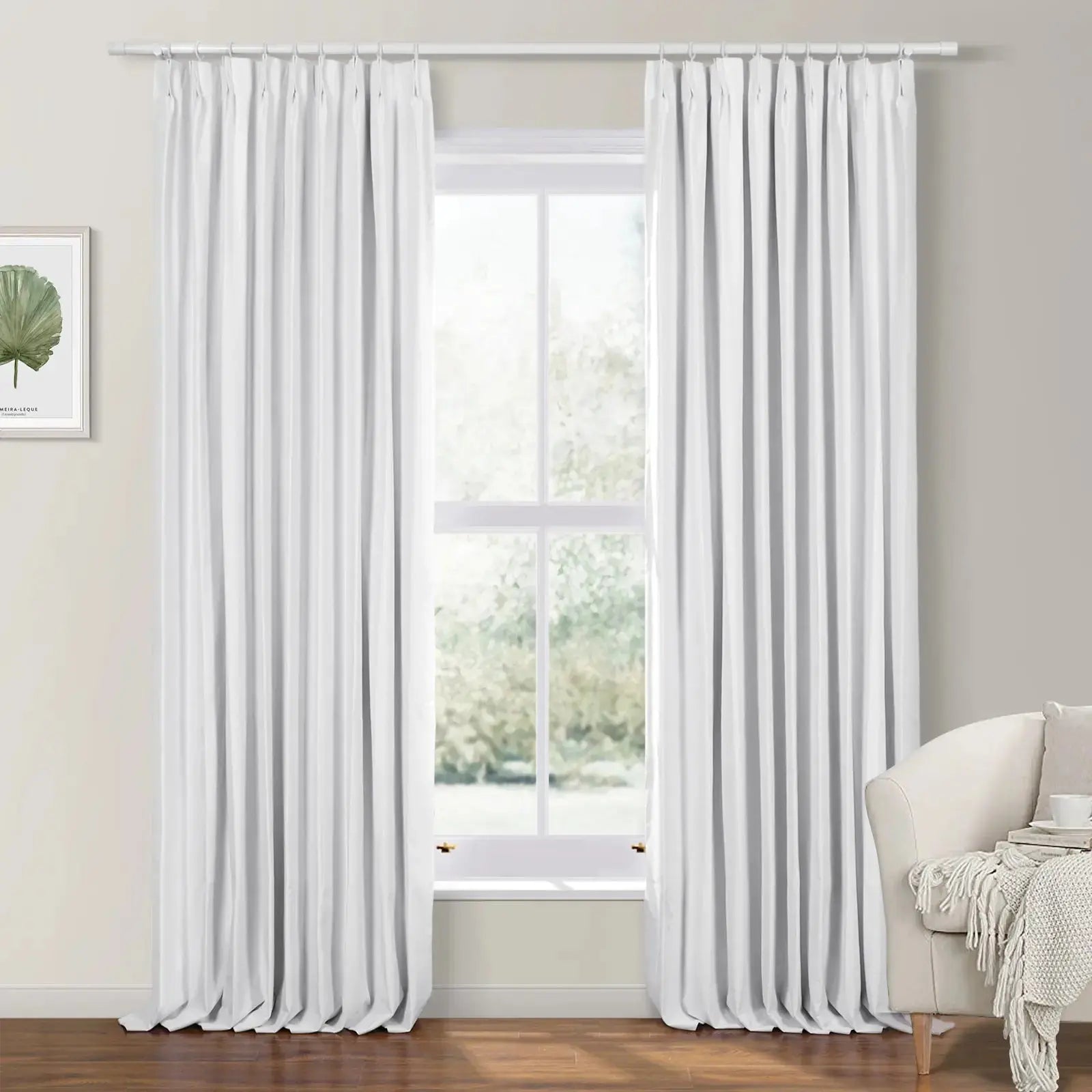 Mayra Faux Linen Blackout Drapery Pinch Pleat SLIDINGCURTAIN